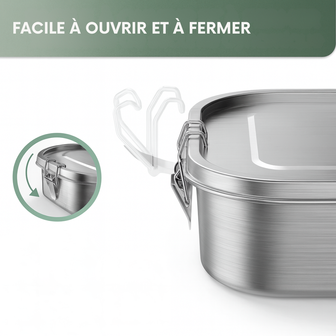 Lunch Box Nomad avec Séparateur – 100% Acier Inoxydable